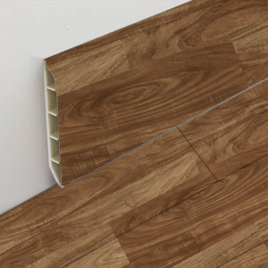 Guardapolvo SPC nogal 80 x 12 x 2,4 m para terminación de pisos