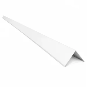 Perfil esquinero blanco de 40x2 mm para esquina exterior de siding metálico