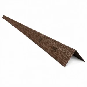 Esquinero exterior siding metálico café oscuro de 40x2 mm para esquina de siding metálico