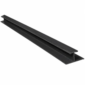 Perfil H negro de 40x2 mm para unión de paneles de siding metálico