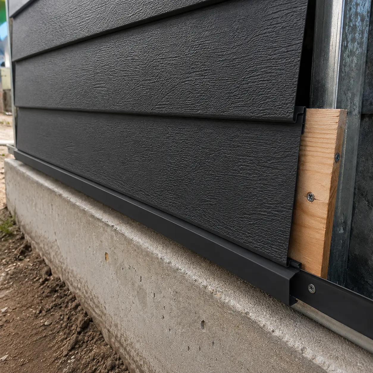 Perfil de inicio siding metalico negro