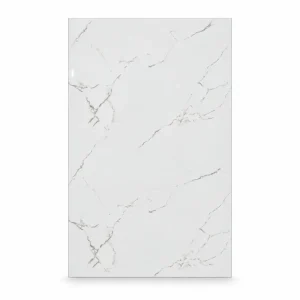 Placa UV SPC mármol carrara, plancha completa con vetas finas vista de frente