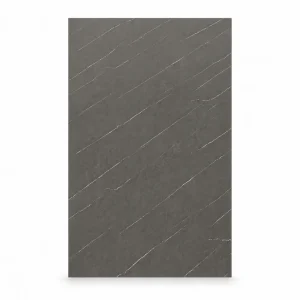 Placa UV SPC mármol gris, plancha completa con vetas blancas vista de frente